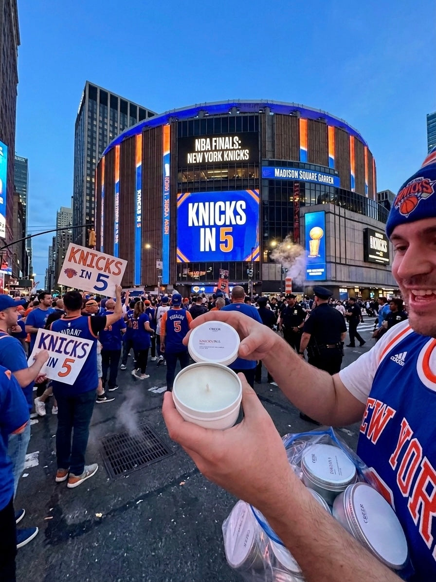 The Victory Tin: New York Knicks Championship 2oz Candle Tin in “Knicks in 5”
