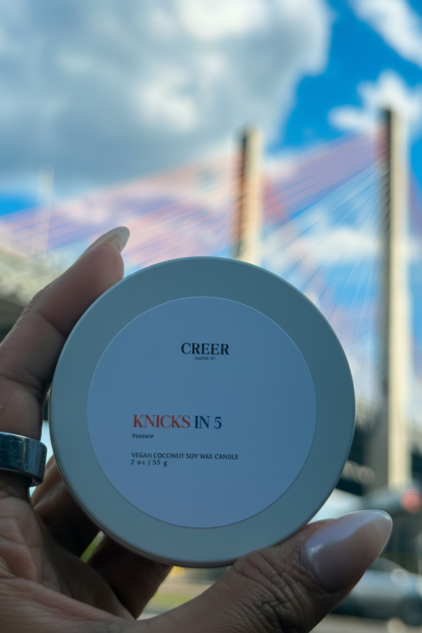The Victory Tin: New York Knicks Championship 2oz Candle Tin in “Knicks in 5”